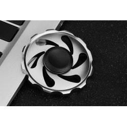 Wheel Design Aluminum Metal Fidget Spinner Stress Reducer Toy for Autism Adult, Child (Space Gray)